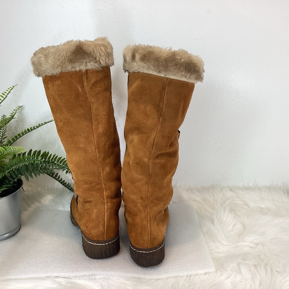VINTAGE SUEDE LEATHER 70’S SNO-MOUNT BOOTS MADE IN ENGLAND EUC SZ 8 - Picture 6 of 14